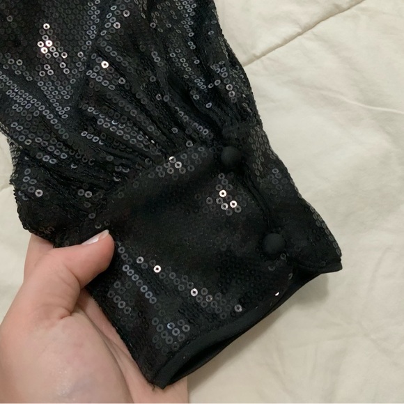 Black Sequin Longsleeve Dress - Picture 5 of 7